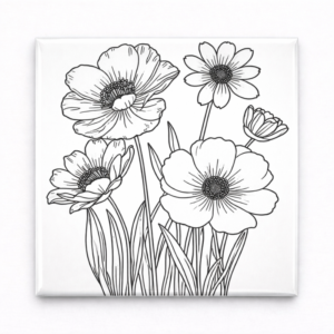 Ímã para colorir - Flores