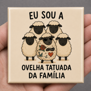 Ímã ovelha tatuada